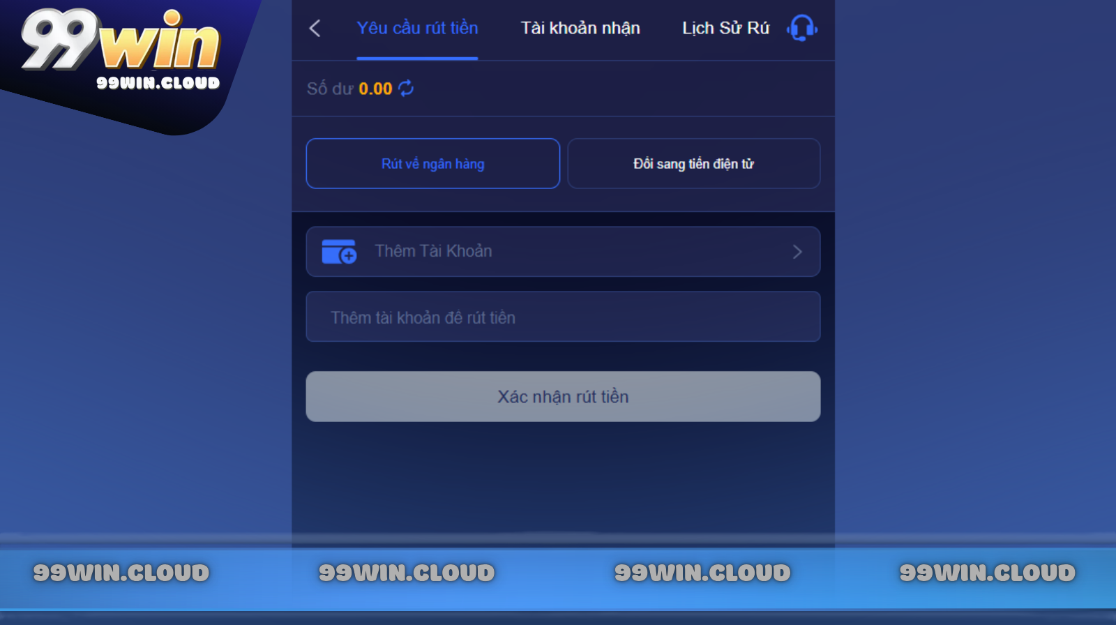 99WIN 43 Cách thức rút tiền 99WIN chỉ với 3 thao tác
